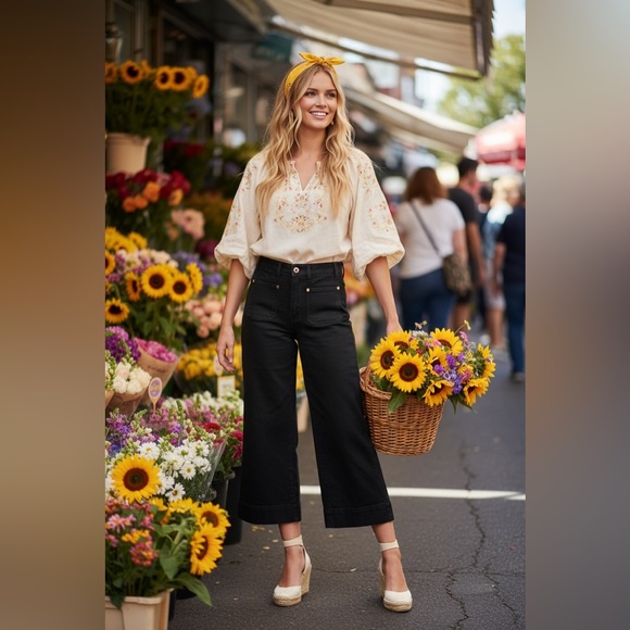 KHAITE Denim - Khaite cropped black denim pants